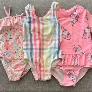 3x Baby Girl Bathing Suits